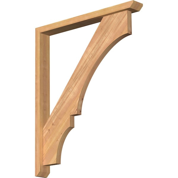 Ekena Millwork Balboa Slat Smooth Bracket w/ Offset Brace, Western Red Cedar, 3 1/2"W x 30"D x 36"H BKT0402X30X36BOA06SWR - main